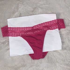 Large Victoria’s Secret Bikini vintage lace band hot pink panties